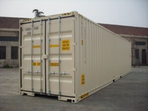 New steel shipping container, exterior view