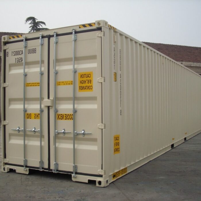 New steel shipping container, exterior view