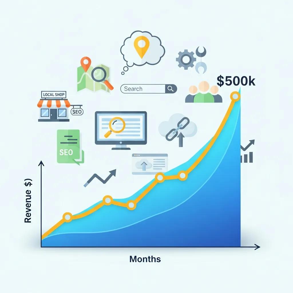 Graph illustrating revenue growth from white label local SEO services