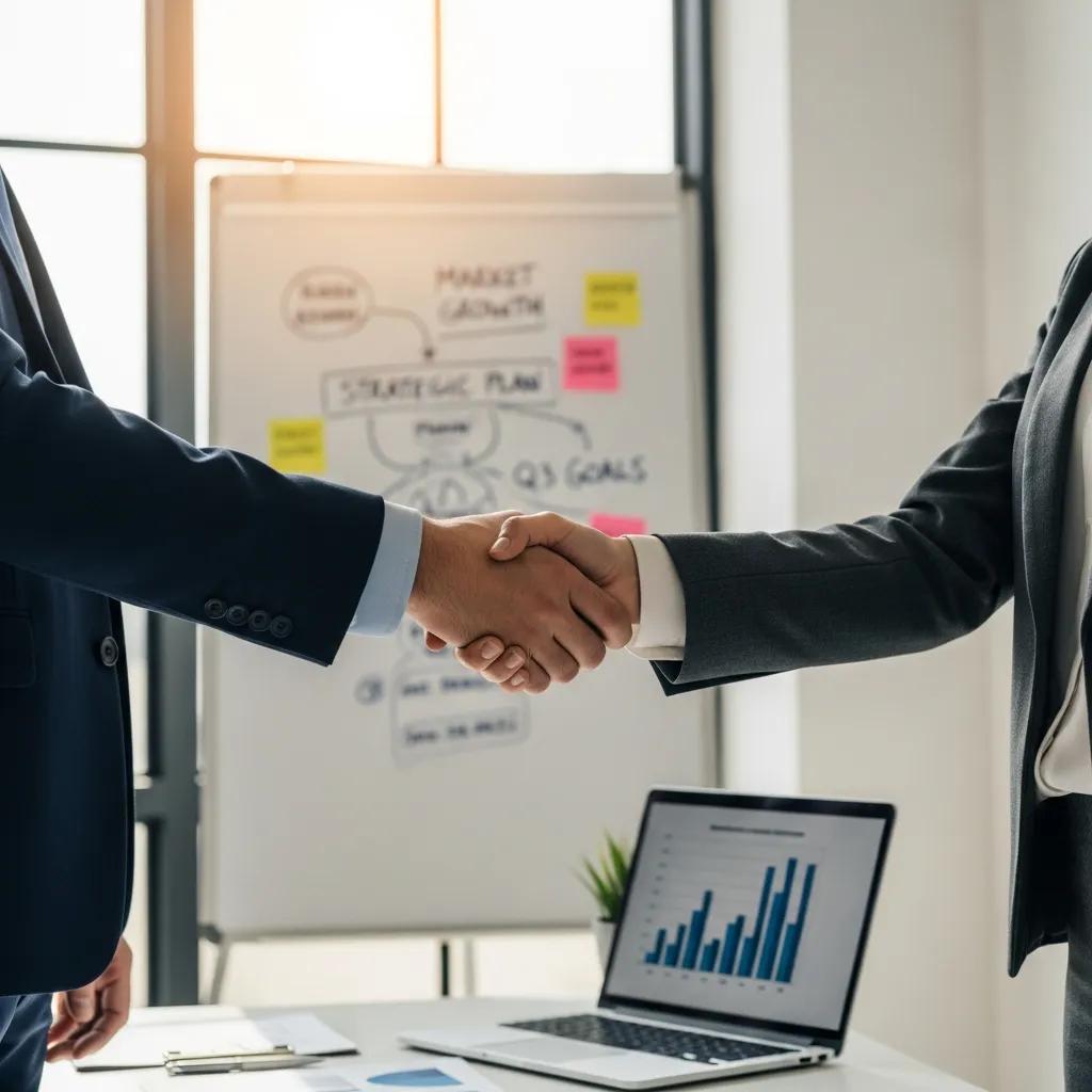 Professional handshake representing partnership in white label web design, emphasizing selection criteria for agencies