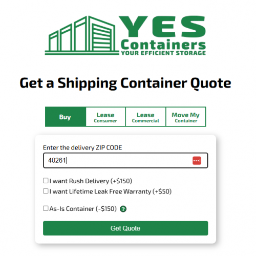 Get a quote page with ZIP code field to check delivery and pricing